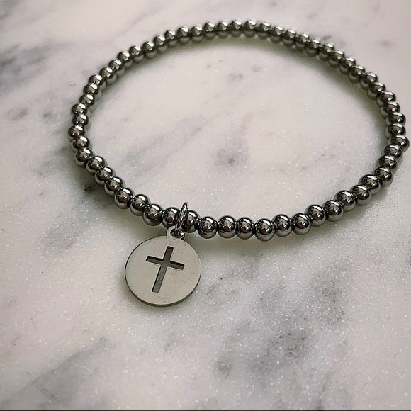 AYIA BRACELET featuring stainless steel cross charm - Picture 2 of 3
